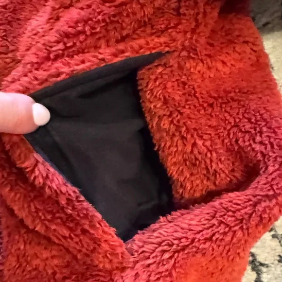 L.L. Bean Men's half Zip-Up Sherpa Fleece Sweater in Rich Coral / Rust XL‎ - Picture 7 of 12